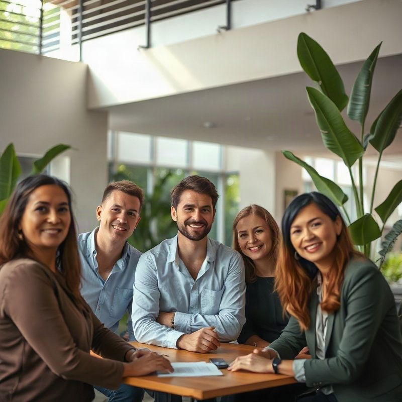 Retrato de uma pequena equipe profissional em Fortaleza sob luz natural